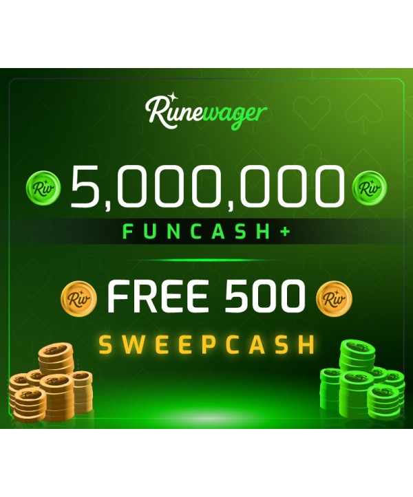 Runewager 5000000 Fun Cash + FREE 500 Sweep Cash Key GLOBAL